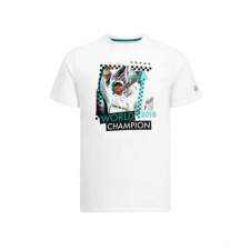 Stichd Mercedes Környakú Lewis Hamilton 2018 Champion Póló, 2018 férfi póló