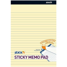 Stick´n by Hopax STICK´N 254 × 178 mm, sárga, vonalas, 50 lap jegyzettömb
