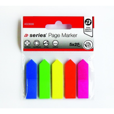Stickn Öntapadó jelölő nyíl, műanyag neon 12x50mm, 5x25 lap, Stickn post-it
