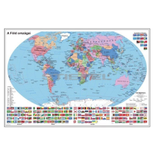 Stiefel A Föld politikai, zászlókkal (fóliázott-lécezett falitérkép) térkép