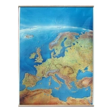 Stiefel Európa falitérkép satelit faléces, fóliás 100 x 140 cm Európa panorámatérkép, kézzel festett térkép