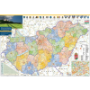 Stiefel Magyarország falitérkép, Magyarország közigazgatása falitérkép járásokkal fémléces Stiefel 100x70 cm eltérő járásszínezéssel