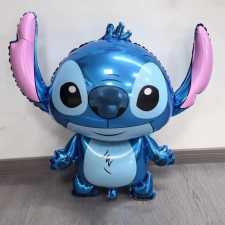  Stitch alakú ,kék fólia lufi party kellék