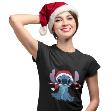  Stitch Cukorpálca - Karácsonyi Női Póló