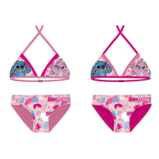 Stitch kétrészes fürdőruha kislányoknak - bikini háromszög felsőrésszel - rózsaszín - 110 gyerek fürdőruha