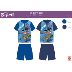 Stitch nyári rövid ujjú gyerek pizsama kisfiúknak - pamut pizsama - sötétkék - 98