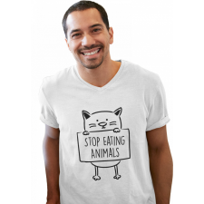 Stop eating animals - Férfi V Nyakú Póló férfi póló