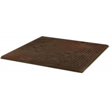  STOPNICA RYFLOWANA NAROŻNA STRUKTURALNA BROWN  Semir Brown 30x30x1,1 csempe