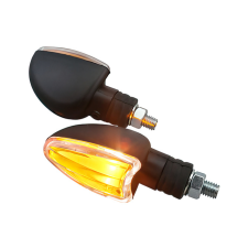 Str8 Irányjelző Démon fehér lencsével / fekete STR8 Elektronika Lámpa, fényszóró, index egyéb motorkerékpár alkatrész