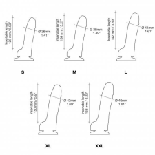 Strap-On-Me S - kétrétegű, talpas, élethű dildó (fekete) műpénisz, dildó