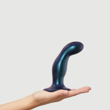 Strap-on-me Snaky M - hajlított anál dildó (metálkék) anál