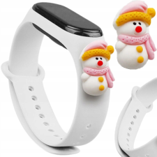 Strap Xmas Szíjszíj Xiaomi Mi Band 4/3 Karácsonyi Fehér Hóemberhez okosóra kellék
