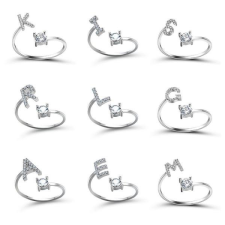  Strasszköves betűs gyűrű (A) gyűrű