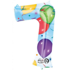  Streamers óriás szám fólia lufi 7-es, 88*55 cm party kellék