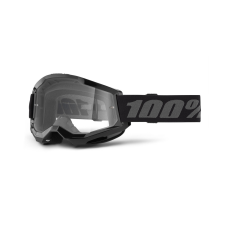 Street Racer 100% STRATA 2 New motocross szemüveg fekete (átlátszó plexi) motoros szemüveg