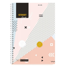 Street Spirálfüzet street pad a/4 kockás 100 lapos színes mintás 67158 füzet