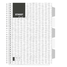 Street Spirálfüzet STREET Pad regiszteres A/4 kockás 100 lapos fehér füzet