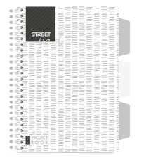 Street Spirálfüzet vonalas street pad a/5 100 lapos regiszteres fehér 67122 füzet