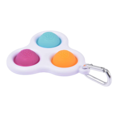 Stresszoldó játék, Pop it, kulcstartó, háromszög modell, 8 cm, többszínű kulcstartó
