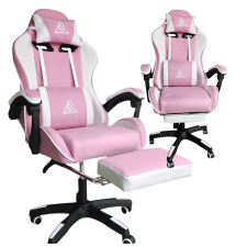 STRIKE forgatható gamer szék lábtartóval rózsaszín KO40RB forgószék