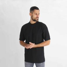  Striped Black Highneck Tee - fekete póló - Méret: S