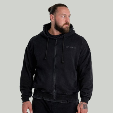 Strix Washed Zip kapucnis pulóver Black M férfi pulóver, kardigán
