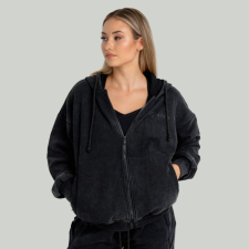 Strix Zip Washed női kapucnis pulóver Black női pulóver, kardigán