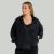 Strix Zip Washed női kapucnis pulóver Black