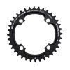 Stronglight MTB lánctányér, 104 mm, 4 karos, dupla, 36 fogas, külső, fekete, 10 sebességes, Shimano kompatibilis (kivéve XT-XTR), menetes furat nélkül, 5 mm vastag STRONGLIGHT Bicikli alkatrészek Kerékpár alkatrészek Kerékpár lánctányérok