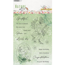 Studio Light Szilikonbélyegző - Sentiments and florals - Clear Stamps (1 csomag) bélyegző