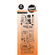 Studio Light Tickets background Grunge Collection Szilikonbélyegző GR Clear Stamp 1 csomag bélyegző