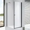 Stuxi Bari Black 70x110 aszimmetrikus nyílóajtós zuhanykabin 6 mm vízlepergető biztonsági üveggel, matt fekete