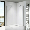 Stuxi Milano Easy Kombi Walk-in zuhanyfal, 140x100 cm, 8 mm vastag vízlepergető biztonsági üveggel, helytakarékos stabilizátorral