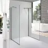  Stuxi Milano Gate Black falsíkra szerelhető, két oldalfalas walk-in zuhanyfal, 110x120 cm, 8 mm vastag vízlepergető biztonsági üveggel, helytakarékos sarokmerevítőkkel