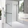 Stuxi Milano Gate Black Plus 1 falsíkra szerelhető, két oldalfalas walk-in zuhanyfal, 70x100 cm, 8 mm vastag vízlepergető biztonsági üveggel, helytakarékos sarokmerevítőkkel