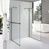  Stuxi Milano Gate Black Plus 1 falsíkra szerelhető, két oldalfalas walk-in zuhanyfal, 70x80 cm, 8 mm vastag vízlepergető biztonsági üveggel, helytakarékos sarokmerevítőkkel