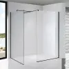 Stuxi Milano Kombi Black Walk-in zuhanyfal, 110x140 cm, 8 mm vastag vízlepergető biztonsági üveggel, 200 cm magas, matt fekete