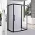 Stuxi Nizza Black 110x90 falsíkra szerelhető 3 oldalú tolóajtós zuhanykabin 6 mm vízlepergető biztonsági üveggel, fekete elemekkel, 200 cm magas