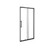 Stuxi Sydney Black 110 cm széles toló zuhanyajtó 6 mm vastag vízlepergető biztonsági üveggel, fekete elemekkel, 200 cm magas
