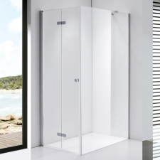 Stuxi Verona 100x110 aszimmetrikus csuklóajtós zuhanykabin 6 mm vízlepergető biztonsági üveggel, króm kád, zuhanykabin
