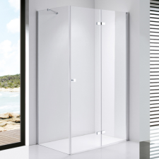 Stuxi Verona 100x70 aszimmetrikus csuklóajtós zuhanykabin 6 mm vízlepergető biztonsági üveggel, króm kád, zuhanykabin