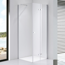Stuxi Verona 90x90 cm szögletes csuklóajtós zuhanykabin, 6 mm vízlepergető üveggel, króm elemekkel kád, zuhanykabin