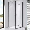 Stuxi Verona Black 70x70 cm szögletes csuklóajtós zuhanykabin, 6 mm vízlepergető üveggel, fekete elemekkel