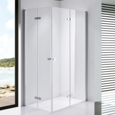 Stuxi Verona Duo 100x80 aszimmetrikus két csuklóajtós zuhanykabin 6 mm vízlepergető üveggel, króm kád, zuhanykabin