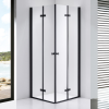 Stuxi Verona Duo Black 80x80 cm szögletes két csuklóajtós zuhanykabin, 6 mm vízlepergető üveggel, fekete