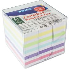 STYLEX Schreibwaren GmbH Stylex jegyzettömb tartóban, fehér-színes lapok (9x9x8 cm) jegyzettömb