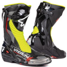 STYLMARTIN Stealth Evo Air motoros csizma fekete-fluo sárga motoros csizma