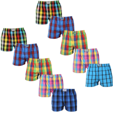 Styx 10PACK férfi bő szárú boxeralsó Styx klasszikus gumipánt többszínű (10A0106) L
