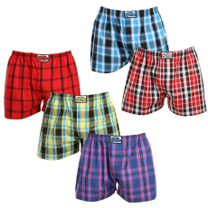 Styx 5PACK férfi bő szárú boxeralsók Styx klasszikus gumipánt többszínű (5A103135) M