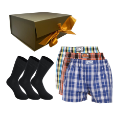 Styx Férfi ajándékkészlet3PACK rövidnadrág és3PACK bambusz zokni Styx (6STR) XXL férfi alsó